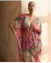 Floral embroidery kaftan